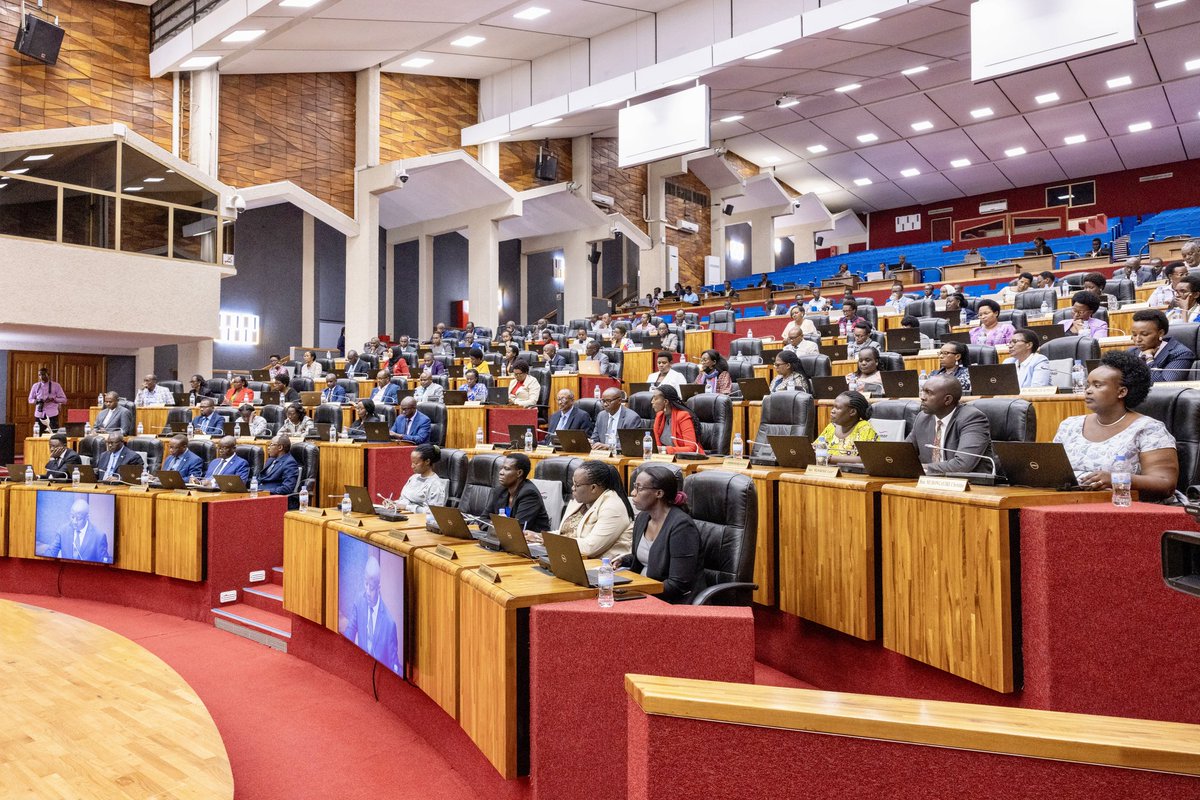 PrimatureRwanda's tweet photo. PM Dr. Ngirente presented to Parliament, both chambers, Government efforts for Agriculture sector transformation and food security. https://t.co/q1ZpfIj0NG