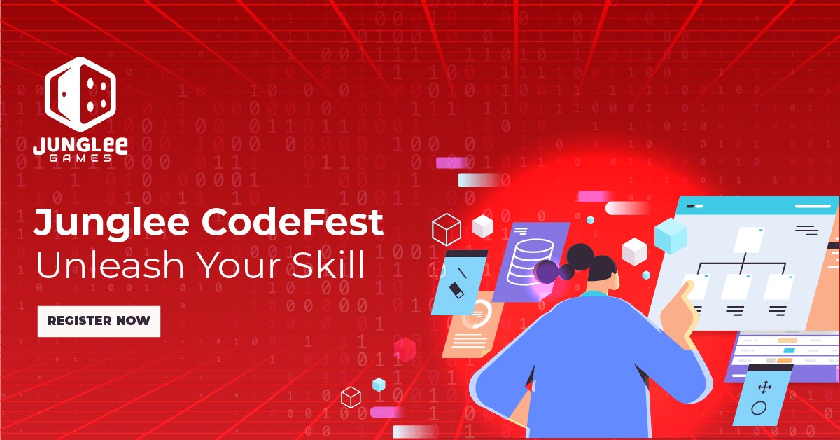 HackerEarth's tweet photo. Get going with Junglee Games Code-A-Thon today and stand a chance to win a total of INR 3 Lakhs with possible job opportunities. It doesn't get better than this: 1 Open Challenge, 2 Rounds and a lots of fun!

Register here: https://t.co/fOeLoL4ThJ https://t.co/MHghBJeYb7