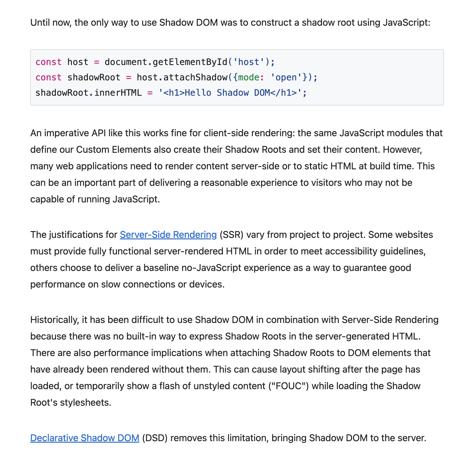 Seb ⚛️ ThisWeekInReact.com on Twitter: "Declarative Shadow DOM looks useful for Web Components + SSR Just landed in Safari 16.4 Still missing in Firefox Maybe this will increase the adoption of Web Seb ⚛️ ThisWeekInReact.com on Twitter: "Declarative Shadow DOM looks useful for Web Components + SSR Just landed in Safari 16.4 Still missing in Firefox Maybe this will increase the adoption of Web
