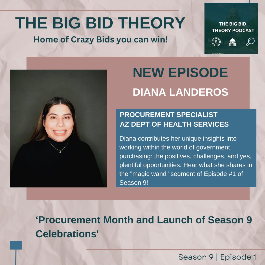 TheBigBidTheory's tweet photo. 'Procurement Month and Launch of Season 9 Celebrations' w Diana Landeros, from Arizona Department of Health Services and @AZNIGP . Opportunities in #governmentpurchasing, #ProcurementMonth, and more.
LISTEN: https://t.co/RKNXrBEPIB
WATCH: https://t.co/f7VRkyO92v https://t.co/Y4JgwpCxm0