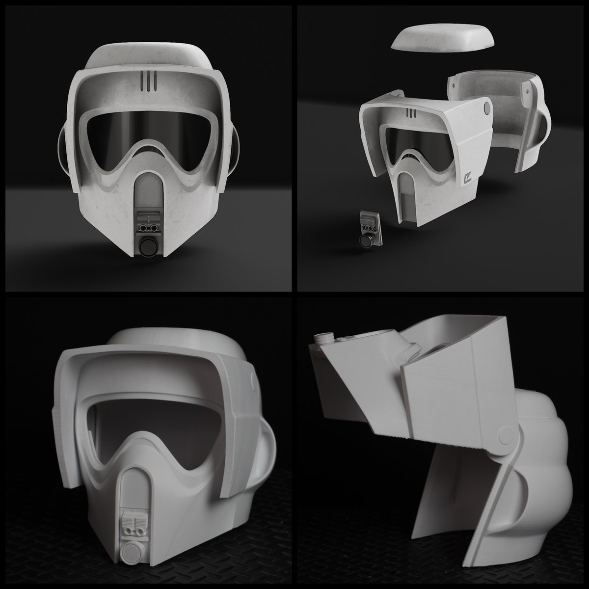 The Scout Trooper helmet and prints have landed! Find the files at Patreon.com/galacticarmory and the raw prints at GalacticArmory.net

#starwars #scouttrooper #501st #3dprinting #3dprint #3dprinted