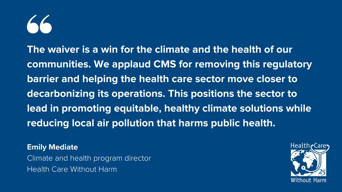 .@CMSGov issued a Categorical Waiver for health care microgrid systems, allowing health care organizations to adopt clean energy microgrid technologies for emergency power generation instead of relying on fossil fuel-powered sources.

 Read more ➡️ noharm-uscanada.org/articles/news/…
