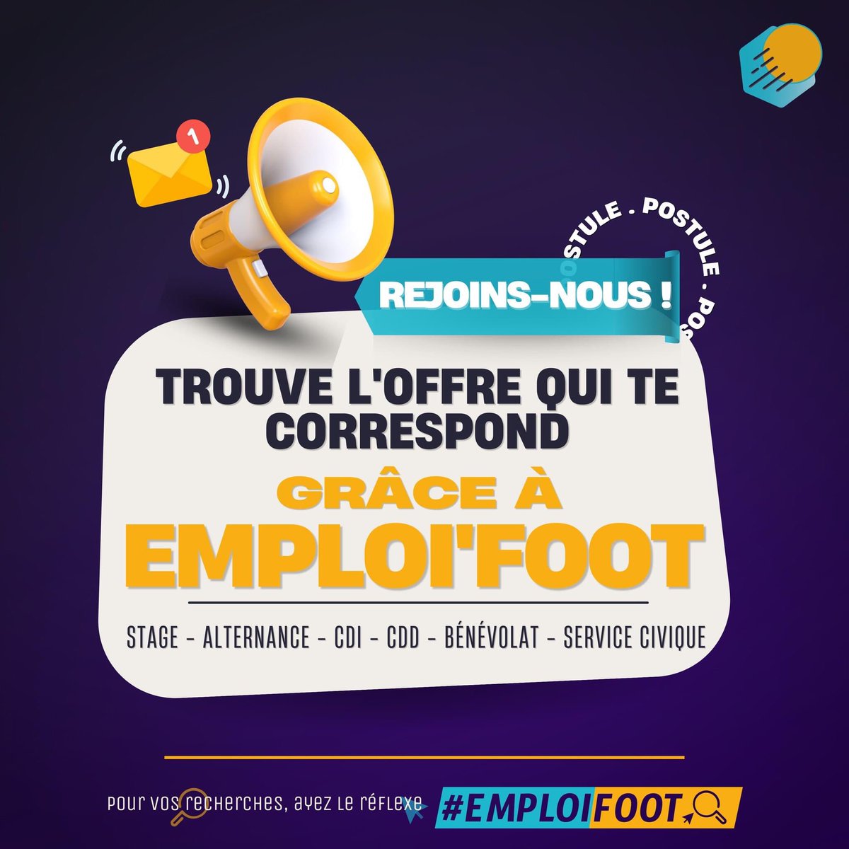 ⚽️RENDEZ VISITE AU SITE DE NOTRE PARTENAIRE ⚽️
#emploifoot sur tout les réseaux
