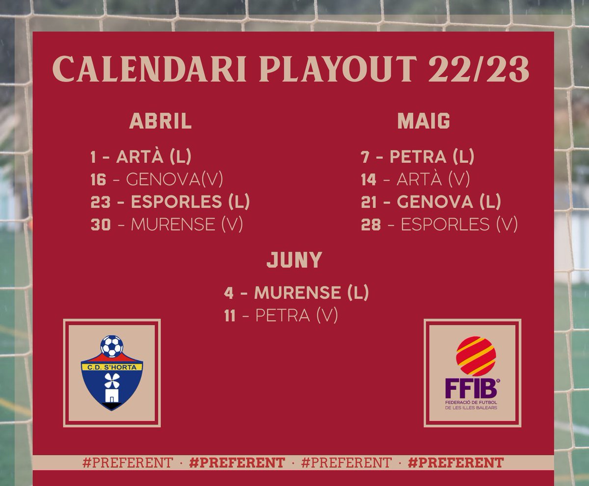 🗓️ 𝐂𝐀𝐋𝐄𝐍𝐃𝐀𝐑𝐈 𝐃𝐄 𝐏𝐋𝐀𝐘𝐎𝐔𝐓

🏠 Ens queden 4 partits a casa

#TotAlVermell♦️