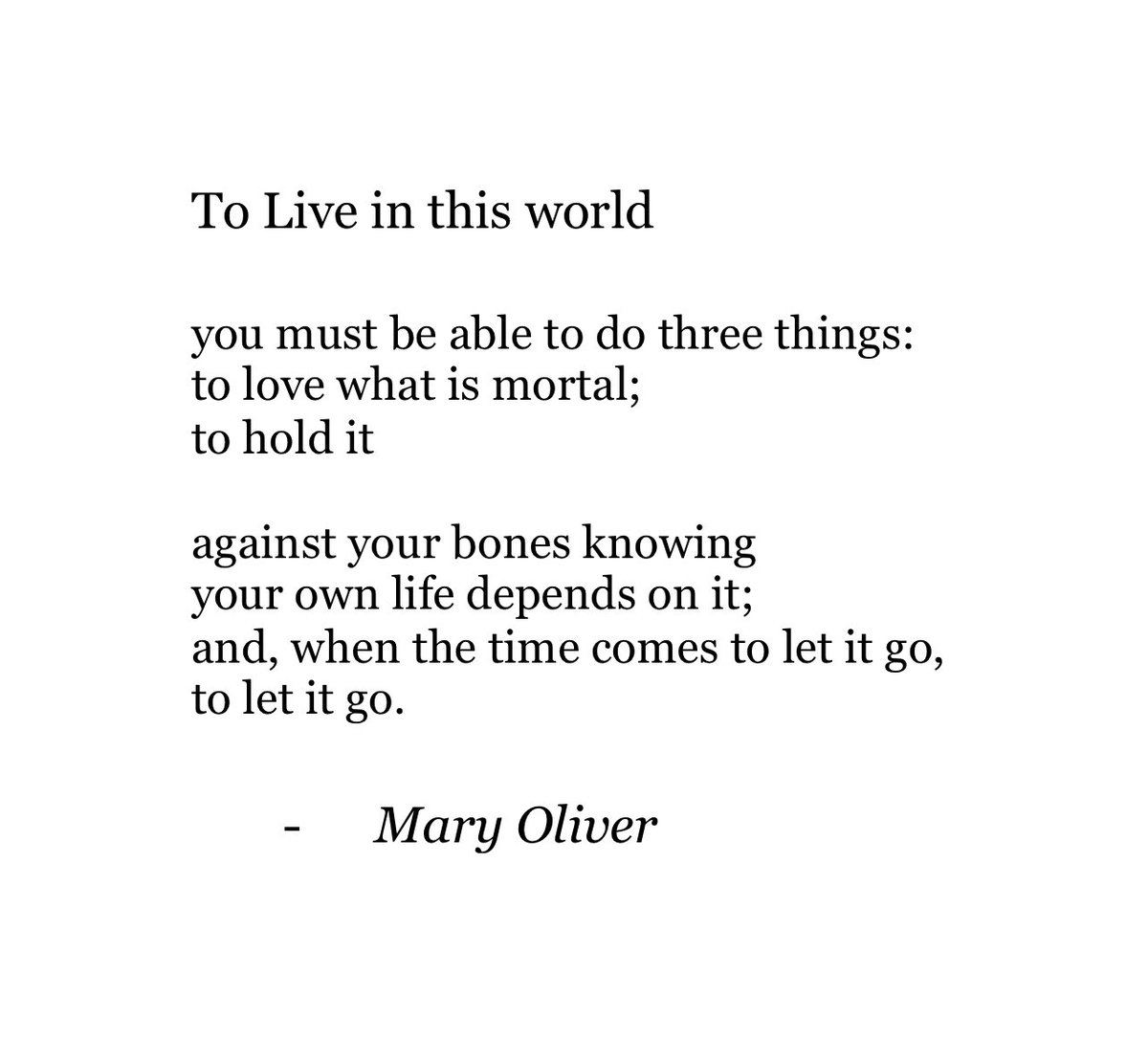Mary Oliver.