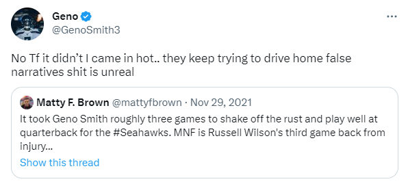 JohnPGilbertNFL's tweet photo. vindication for @mattyfbrown 

who needs to be hired by someone https://t.co/5FEBonmcjD