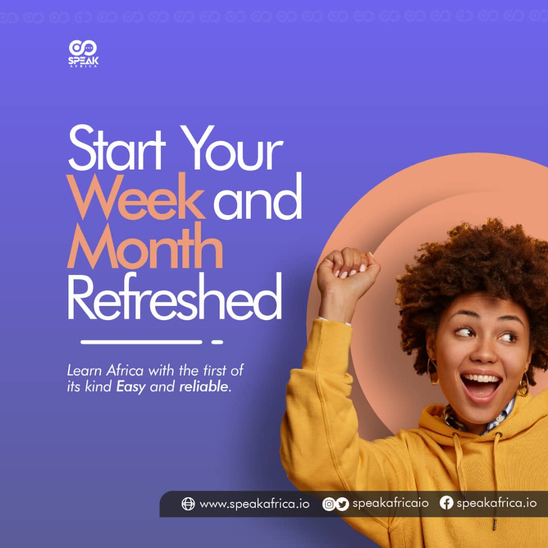 speakafricans's tweet photo. Start your week and month refreshed.
Learn African languages with the first of its kind.
#africanlanguage #africa #learnalanguage #language #culture #africanculture #languagelearning #learnanafricanlanguage #education #africantradition #history #elearning #onlinetutoring #tutors https://t.co/Vh0xOCpaH2