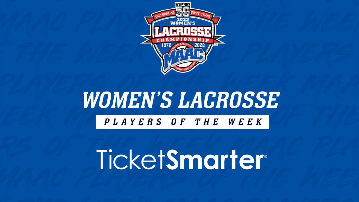 Congrats to this week's <a href="/TicketSmarter/">TicketSmarter</a> Women's #MAACLAX Weekly Award Winners!

Offensive: Olivia Doody, <a href="/StagsWomensLax/">Fairfield Women’s Lacrosse</a>

Defensive: Sabrina Krasner, <a href="/SienaWLax/">SienaWomensLax</a>

Rookie: Katie Ling, <a href="/NiagaraWLAX/">Niagara Women's Lax</a>

📰:bit.ly/432wz4X

#MAACSports x #MAACLAX