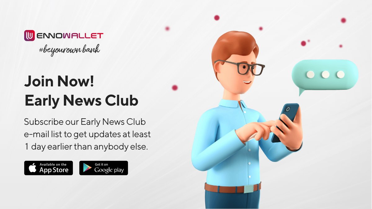 Stay ahead of the curve with Early News Club! 😎 
Join our exclusive community 👉 enno.to/enc to get the latest updates on upcoming features, partnerships, and more. ✊ Be the first to know what's next. #EarlyNewsClub #DeFi