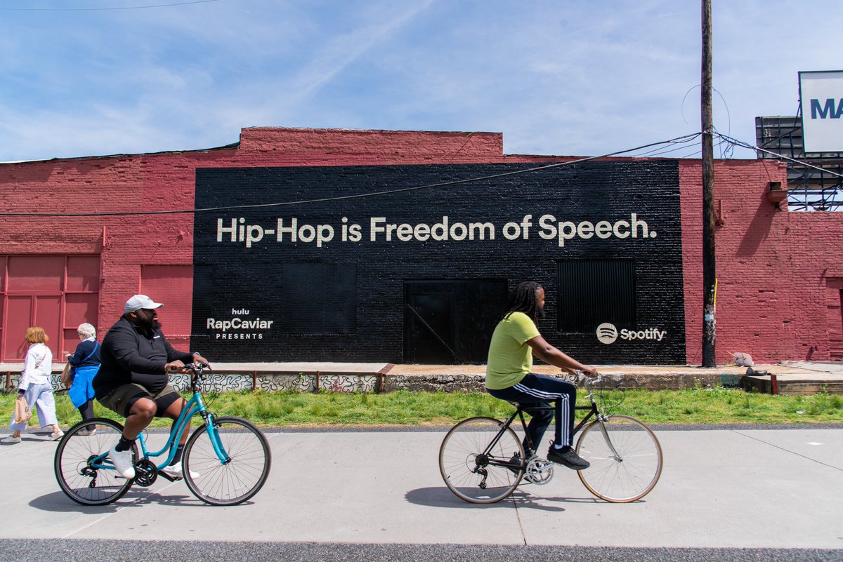 carlchery's tweet photo. More photos from our Hip-Hop Is Freedom of Speech mural in Atlanta. Make sure to go watch Rhyme and Punishment, our episode on the criminalization of hip-hop, when you get a moment. #RapCaviarPresents https://t.co/KduIbx98Wg