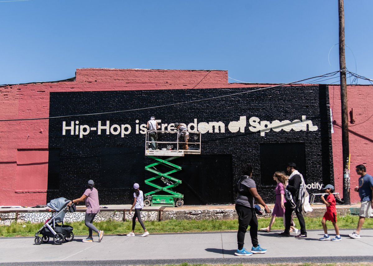 More photos from our Hip-Hop Is Freedom of Speech mural in Atlanta. Make sure to go watch Rhyme and Punishment, our episode on the criminalization of hip-hop, when you get a moment. #RapCaviarPresents
