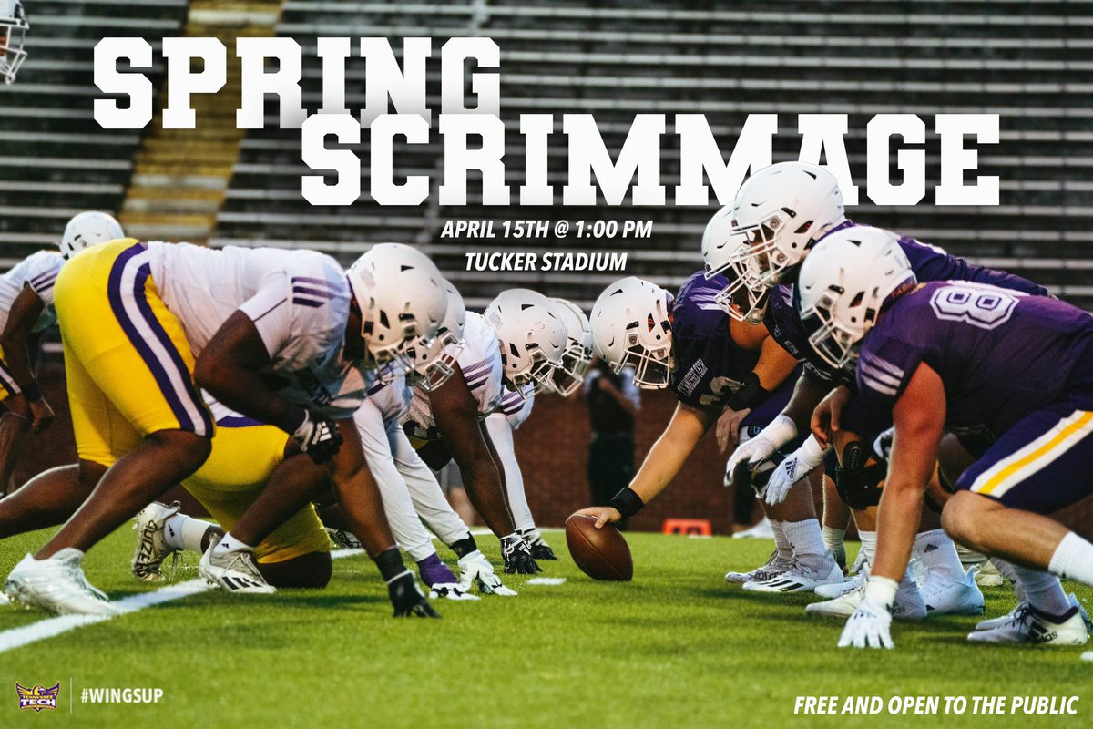 Save the date‼️

The 2023 Spring Scrimmage is April 15th @ 1:00PM in Tucker Stadium- just one of the many events during Wings Up Weekend! This event is free and open to the community! #wingsup
