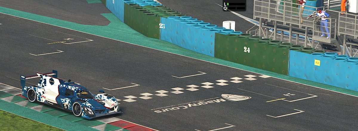 .<a href="/TJ19_Racing/">Thomas Johnson</a> bringing home the beautiful <a href="/BMWMotorsport/">BMW M Motorsport</a> GTP in 1st place!

#IMSA #MagnyCours #simracing