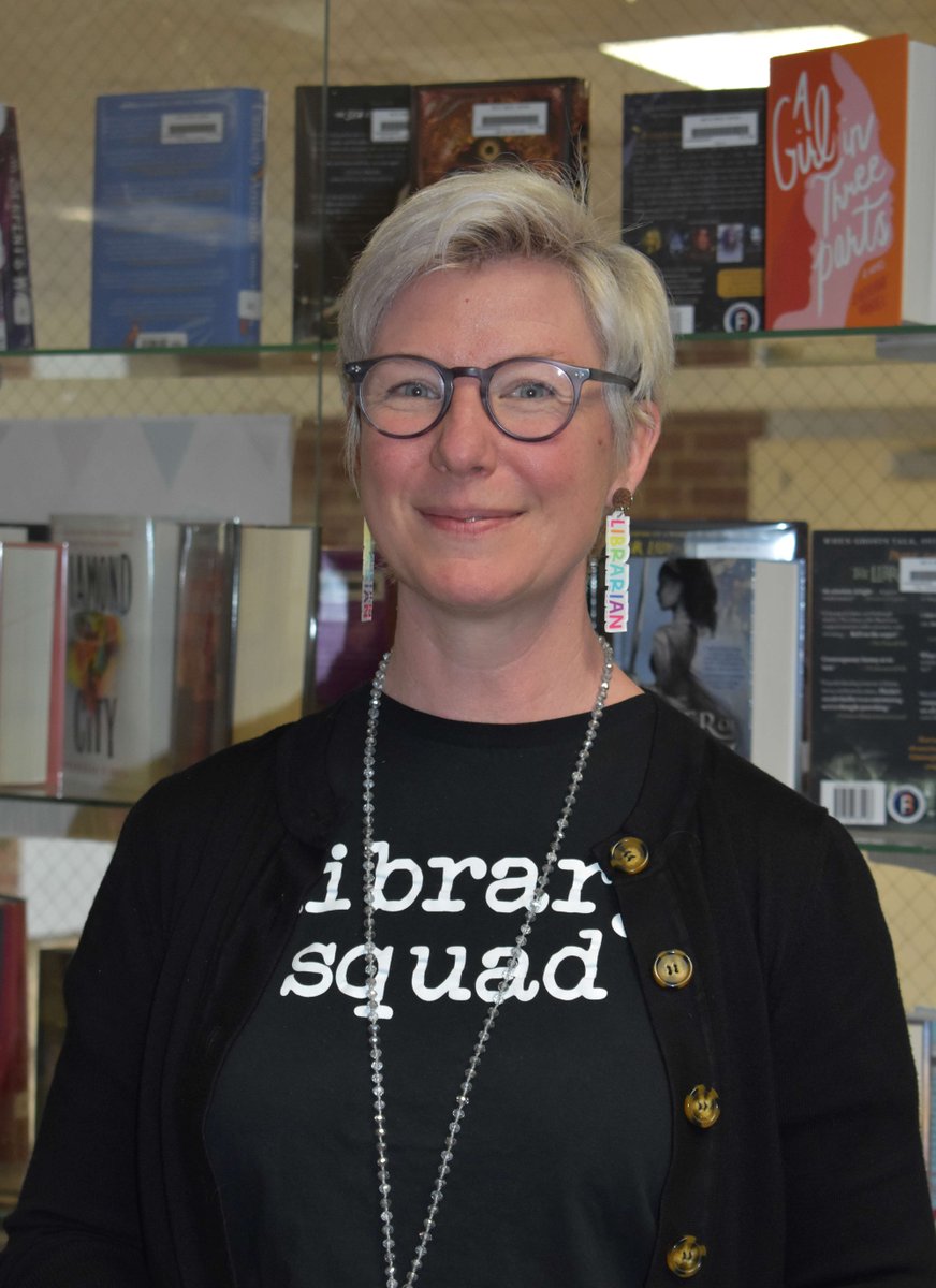 GCSchoolsNC's tweet photo. Congrats Natalie Strange, GCS' library media services director, who is the April GCS Employee of the Month, nominated for her wealth of knowledge, willingness to help in any situation &amp; advocacy in supporting the profession &amp; increasing district resources. https://t.co/iaMlY2cMs9 https://t.co/NbWaouqT5Z