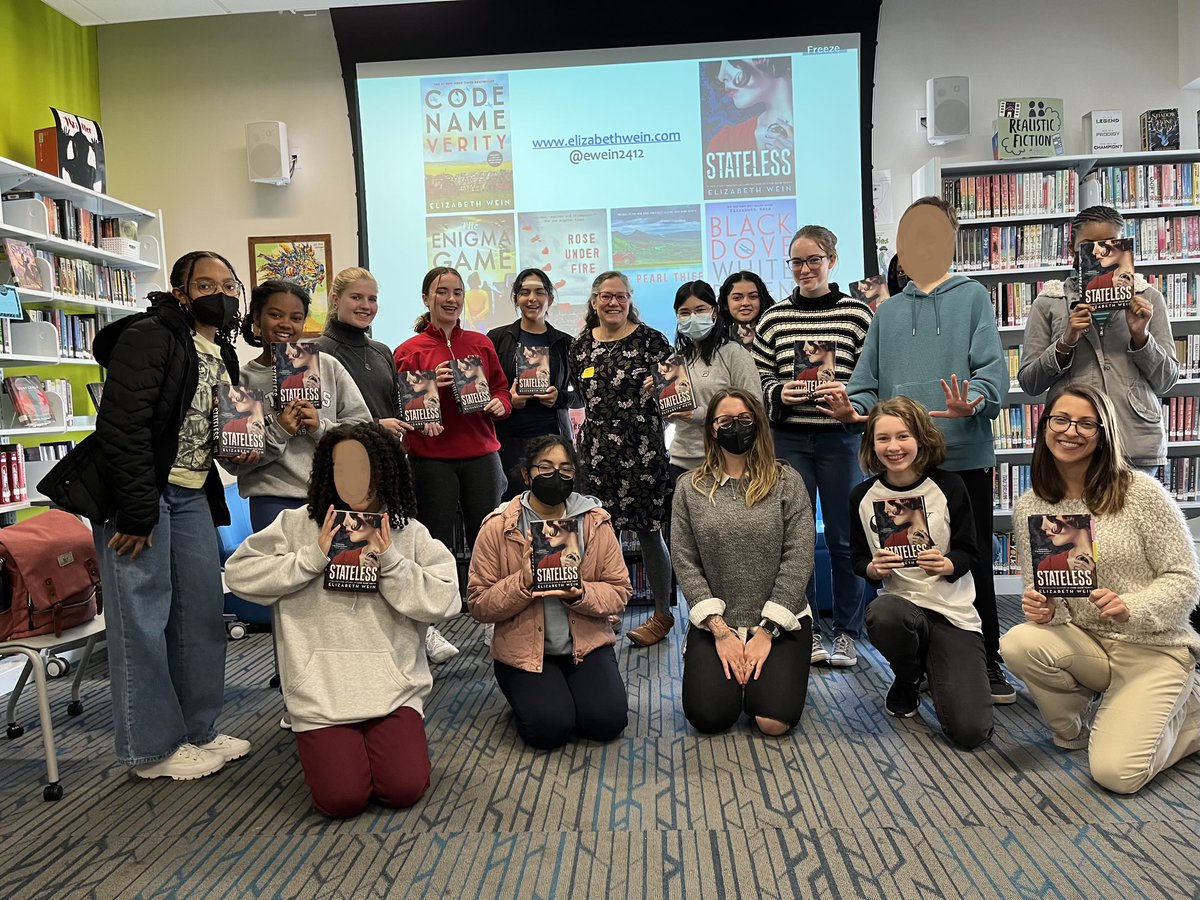 DCISchool's tweet image. Elizabeth Wein visited the DCI library for the release of her newest historical mystery novel, Stateless. Through our partnership with PennFaulkner, students were among the first to receive copies! #ibforall  #authors