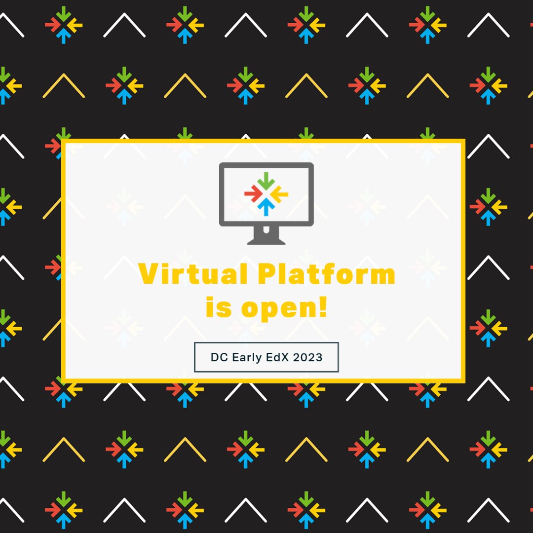 DCEarlyEdX's tweet photo. The Virtual Pathway for DC Early EdX 2023 has launched! If you registered for the Virtual or Hybrid Pathway, check your email for instructions on how to access the platform. https://t.co/vNEC8DF2lR