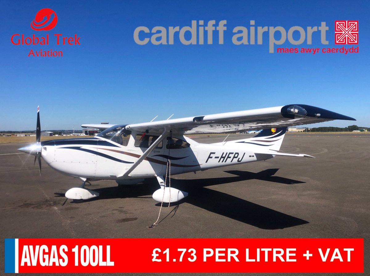 AVGAS 100LL available at Cardiff Airport at the current price of £1.73 + VAT.

AVGAS available H24 on request with notice.

📞 +44 (0) 1446 712 699
📧 cwl@globaltrekaviation.com 

#AVGAS #CardiffAirport #EGFF #CWL #GlobalTrekAviation #GeneralAviation #PleasureFlying #FBO
