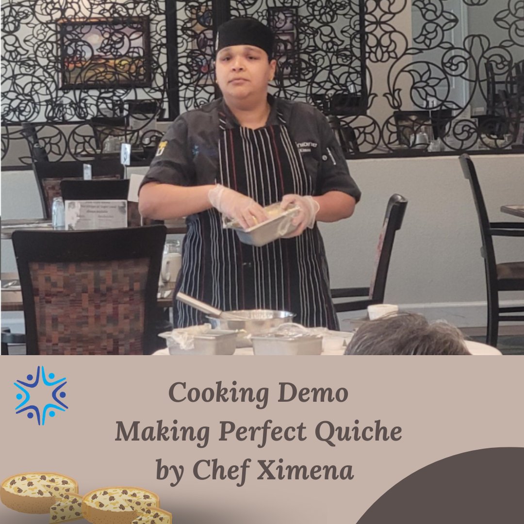 VillageAtSLand's tweet image. What a delicious brunch idea of making quiche from scratch and having a demo!!
@thevillageatsugarland have bi-monthly food demos by our talented chefs and the residents simply love this cooking activity 🍴🥚🍅🥧🍴
#Quiche #BrunchIdeas #DemoTime #TheVillageatSugarLand