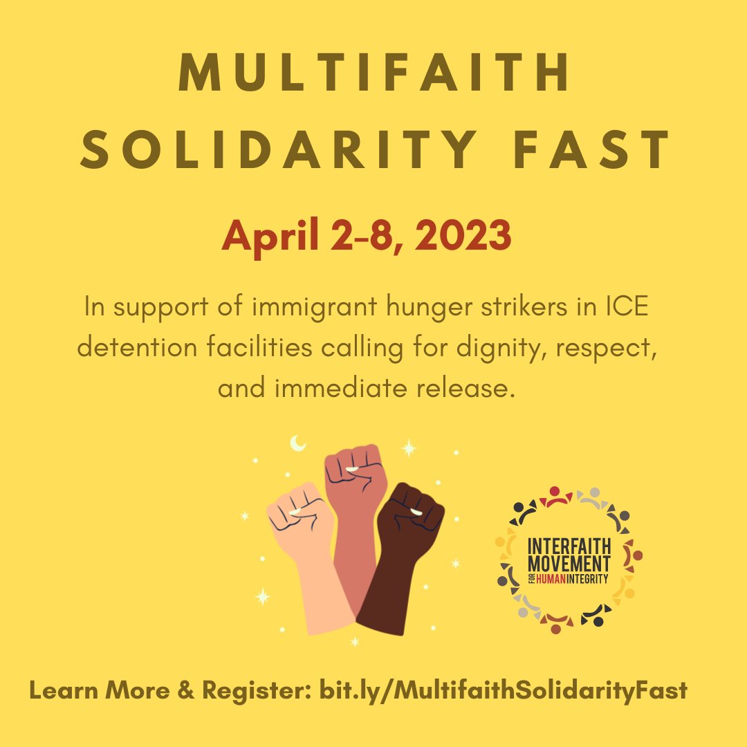 4humanintegrity's tweet photo. This week, over 100 individuals representing 30 faith and community organizations are fasting in solidarity with detained immigrants demanding immediate release & closure. #MultifaithSolidarityFast
#ShutDownMVandGSA #hungerstrike #abolishICE #FreeThemAll https://t.co/mZLBROX3b1