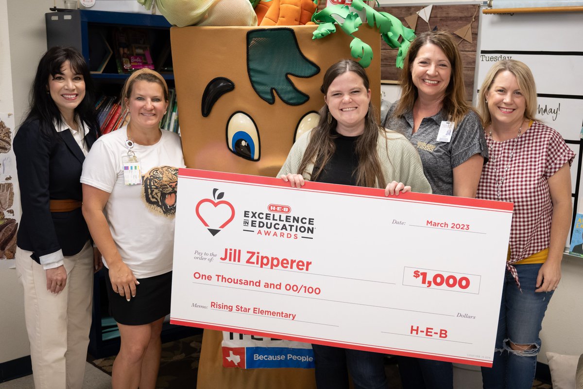 This week we surprised #CentralTexas area teachers and principals with their finalists status! Congratulations to our H-E-B 2023 Excellence in Education Finalists in the Central Texas region! ⭐️
🍎 Jill Zipperer, <a href="/ds_elementary/">Dripping Springs Elementary</a>, <a href="/DSISD/">Dripping Springs ISD</a> (Rising Star, Elementary)