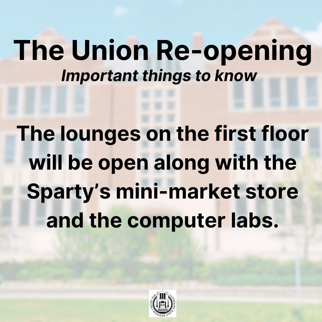 Important things to note as the Union re-opens, today.