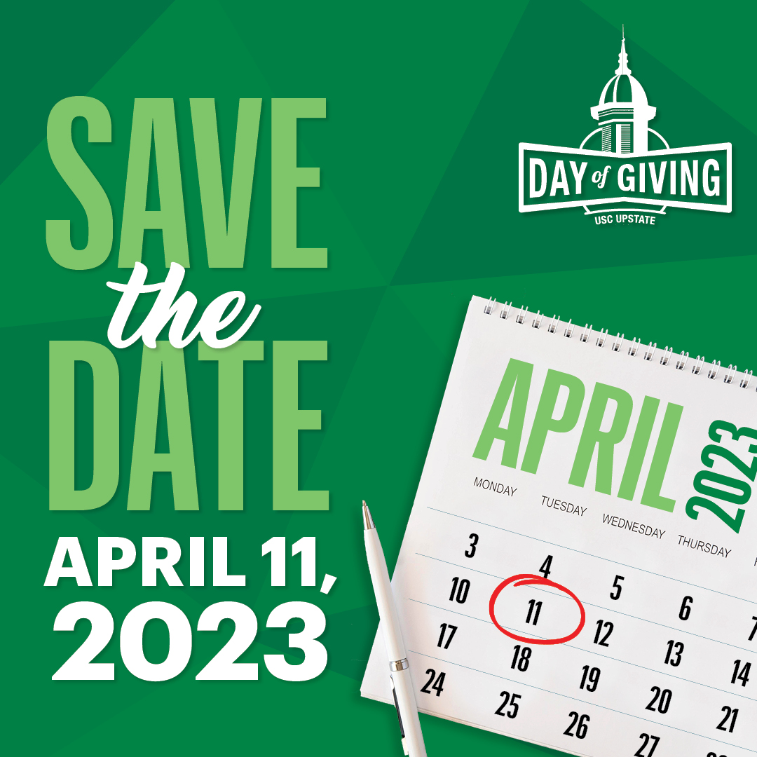 USC Upstate’s Day of Giving is fast approaching. Make sure you show out on this day and make your gift to support one of our Excellence Funds. Visit our Day of Giving website to make your gift early! More info: fal.cn/3x6mA #USCUpstate
