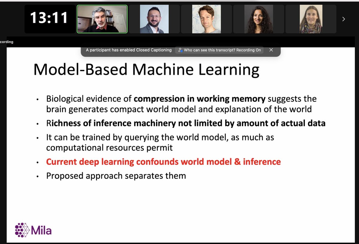 ibracham_'s tweet photo. Felt so lucky today to hear from Yoshua Bengio himself about casual discovery using #GFlowNets @milamontreal
#NCI #CancerAI #ImperfectData https://t.co/ZzCZ18c3n8