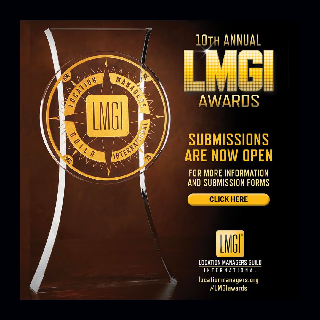 TheLMGI's tweet photo. Location Managers Guild International
10th ANNUAL AWARDS

Call for entries from around the globe
ONLINE SUBMISSIONS ARE NOW OPEN!

To know more, click here:
https://t.co/ByBnrlneWp https://t.co/kvXNhxGobX