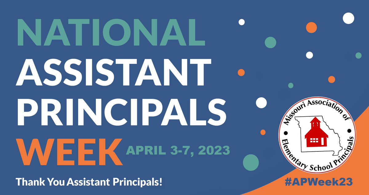 MoAESP's tweet photo. One of the toughest and most rewarding jobs is an #assistantprincipal!
We are most grateful for you! Celebrating assistant principals during #APweek23, April 3-7!
#WeLeadMO https://t.co/oLDXBkW7L5