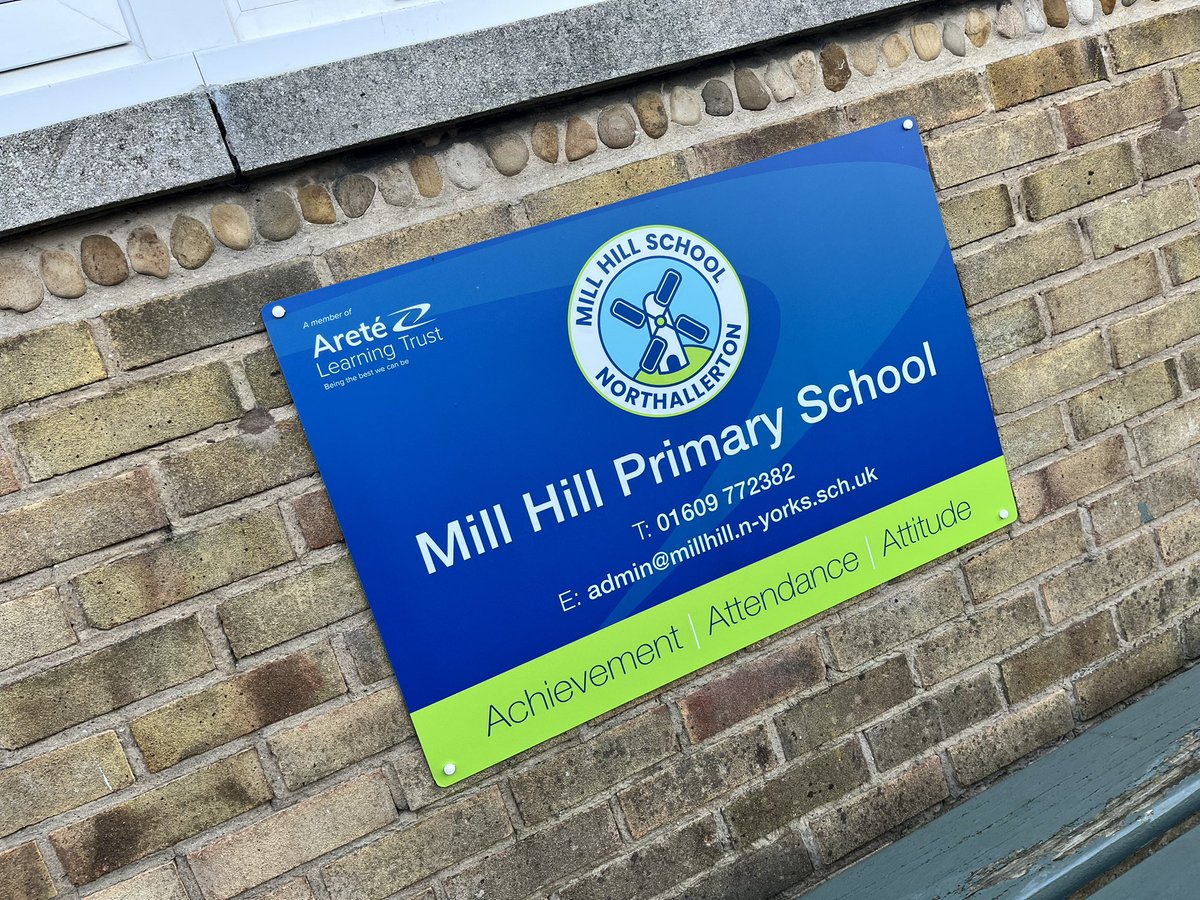 Gremedia2's tweet photo. Working in partnership with Engaging Education to design, manufacture and install new external dibond signs for Mill Hill primary school. These were manufactured using our state of the art digital UV flatbed printer with a crystal lamination applied to the face of each sign. https://t.co/rc7urKoFiG
