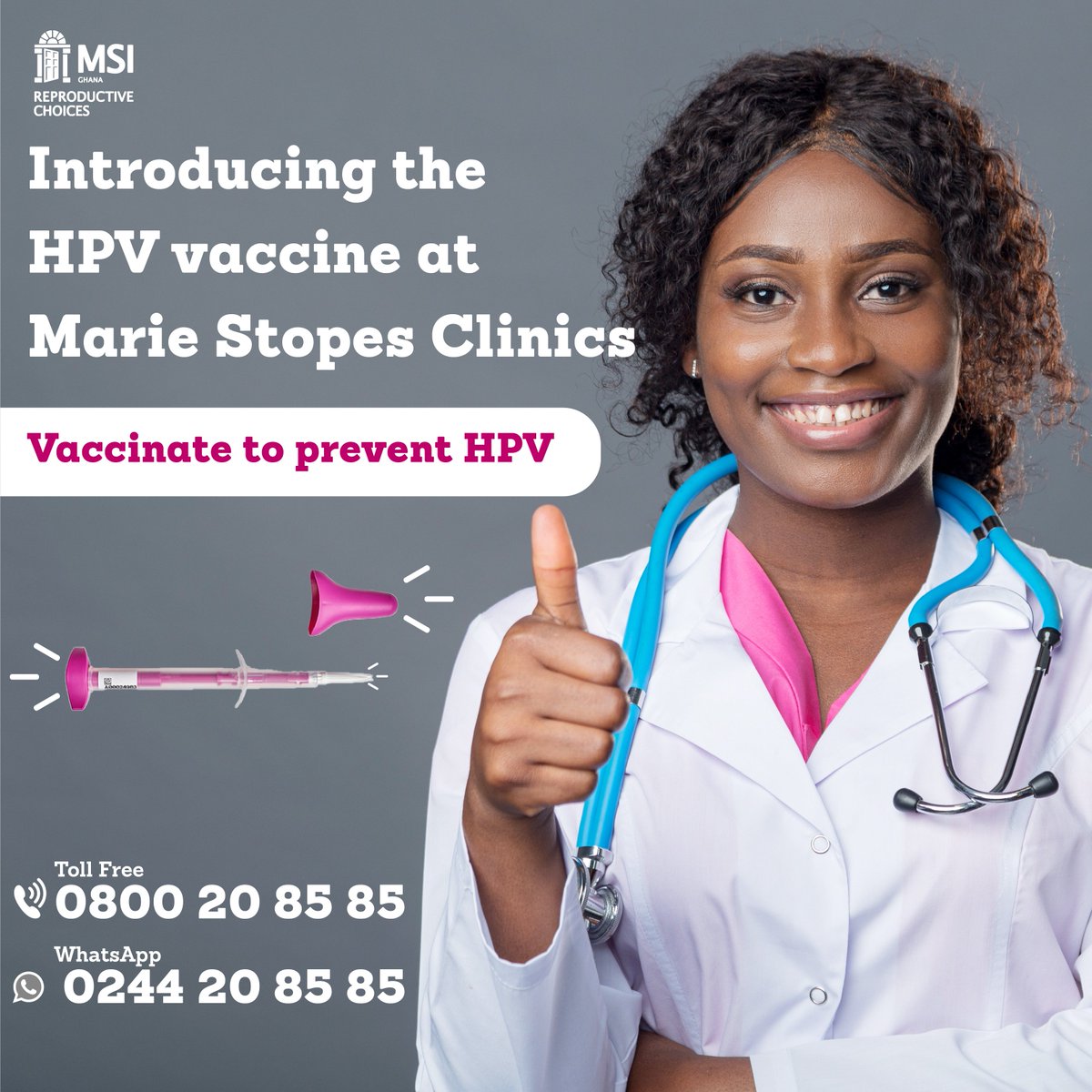 HPV vaccines delivers a solid protection against Human Papillomavirus, the virus that causes cervical cancer. It's less costly and available at all Marie Stopes Ghana clinics.
Chat with us on whatsapp 0244208585 for further information.
#HPV
#hpvawareness
#HumanPapillomavirus