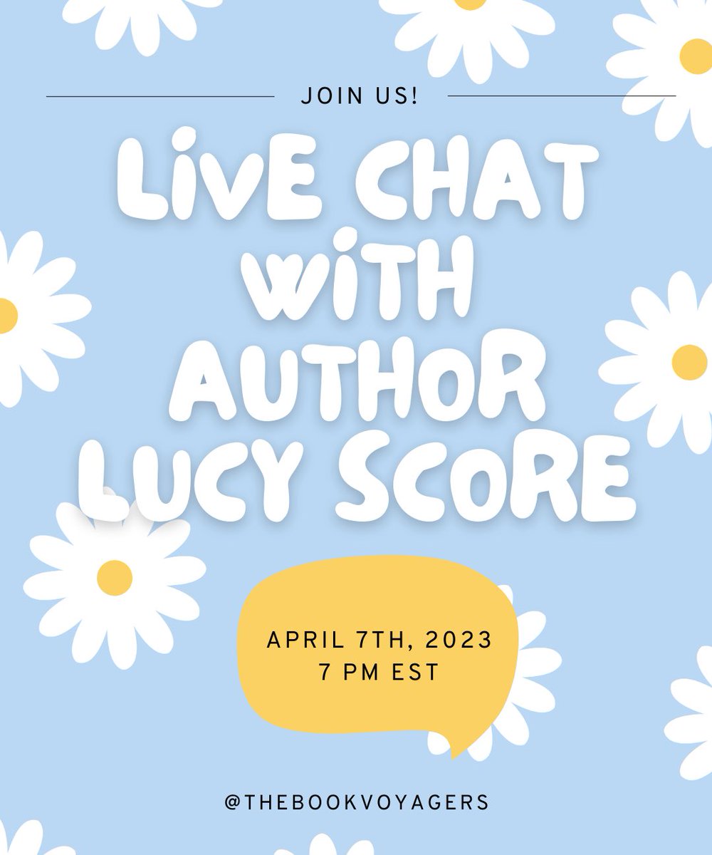 thebookvoyagers's tweet image. I am chatting with Lucy Score over at Instagram on Friday!!!💗💗💗✨

Hope all of you can join us ♡