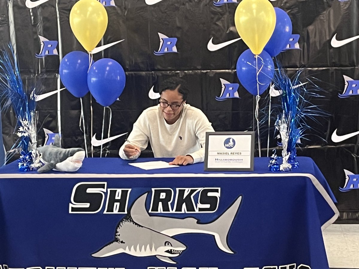 We are proud to celebrate Masiel Reyes today. She will continue her basketball career at HCC. Go Sharks, and Go Hawks!