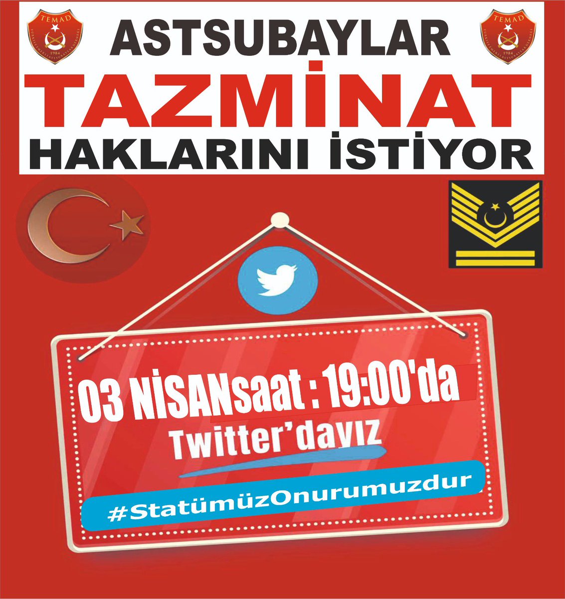 #StatümüzOnurumuzdur

Kıdemli Başçavuş

Haklarımızı istiyoruz verilmeyen mücadelemiz bu yüzden