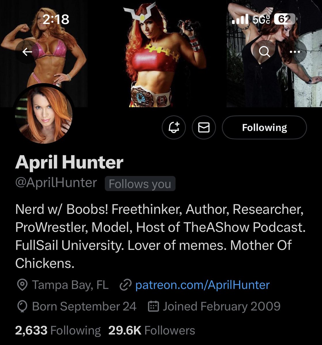 BigRayHernandez's tweet image. MAN!!! After a loooong fight #AprilHunter has FINALLY got her original Twitter page back BABY!!! Give her a follow @AprilHunter 🙏🏼❤️ #TheAShow 

Subscribe on Patreon - Patreon.com/AprilHunter 

#Author #Cosplayer #ProWrestler #Model #Homesteader #WWE #theashow #aprilhunter…