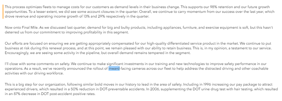 Joe Weisenthal On Twitter In The JB Hunt Earnings Call Yesterday The 
