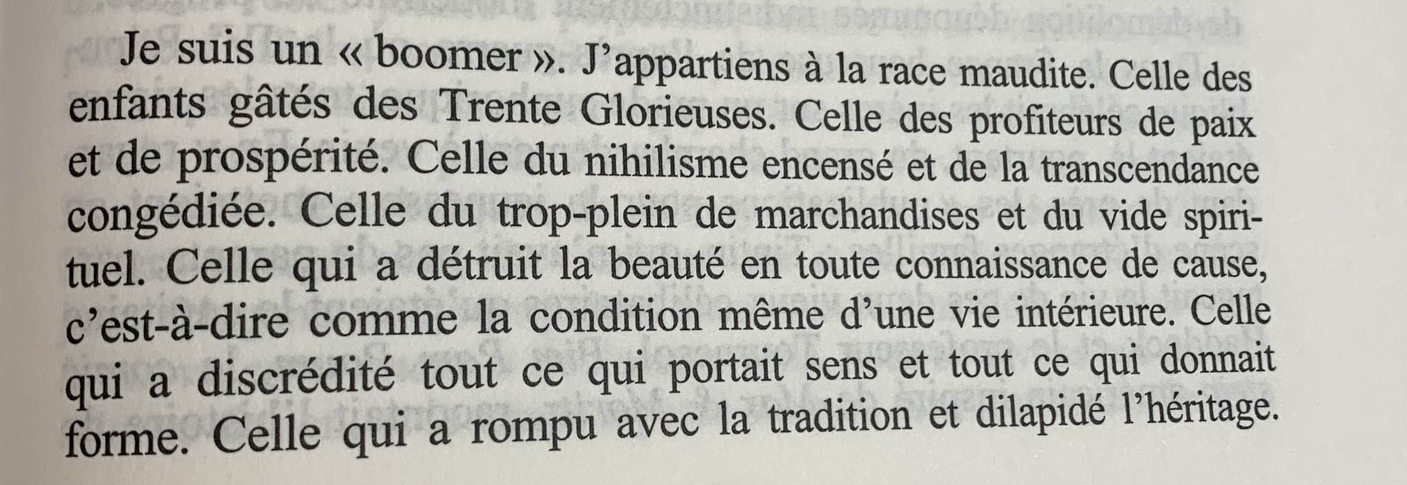 Eugénie Bastié on Twitter: "Patrick Buisson: « Je suis un « boomer ».  J'appartiens à la race maudite. Celle des enfants gâtés des Trente  Glorieuses. Celle des profiteurs de paix et de