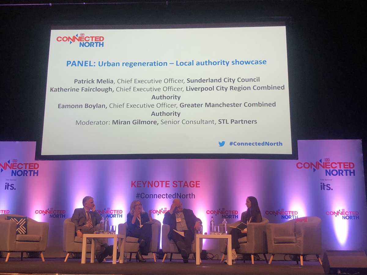 “We’ve been brilliant at innovating, but rubbish at exploiting it” - <a href="/greatermcr/">Greater Manchester Combined Authority</a> Chief Exec Eamonn Boylan issues a call to arms at #ConnectedNorth day 1, during an inspired panel w Sunderland and Liverpool leaders on connectivity, growth and reducing inequality.