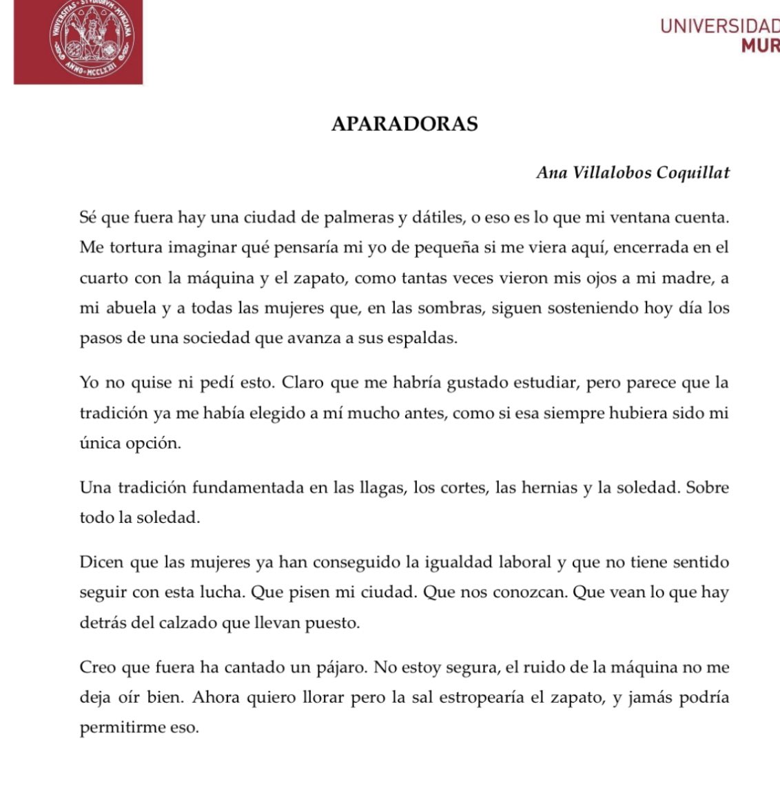 anavcoqui's tweet photo. ahora que ya se ha publicado la resolución, quería compartir con mis ilicitanas lo que escribí para un concurso literario de murcia ❤️ https://t.co/NwkhnpO3Ag