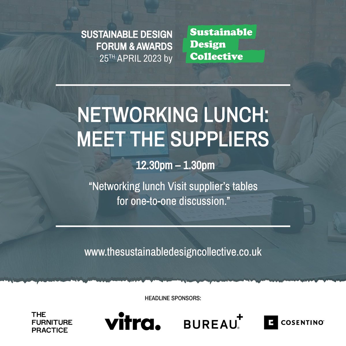 wod_uk's tweet photo. Chat 'one to one' with sustainability-focussed suppliers and like-minded workspace design professionals during the networking lunch at the Sustainable Design Forum (Tuesday 25th April).
#SDCForum #SDC2023 #workplacedesign #interiordesigners https://t.co/udT4TcQ9AO