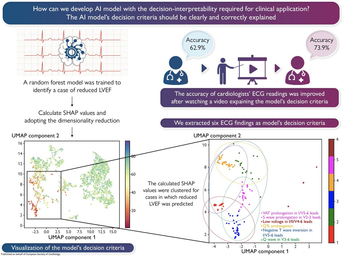 An explainable #ArtificialIntelligence enabled ECG analysis model for the classification of reduced left ventricular function bit.ly/3A9CaJQ #EHJDigital @BruiningNico @rafavidalperez @GerdHindricks @rbcasado