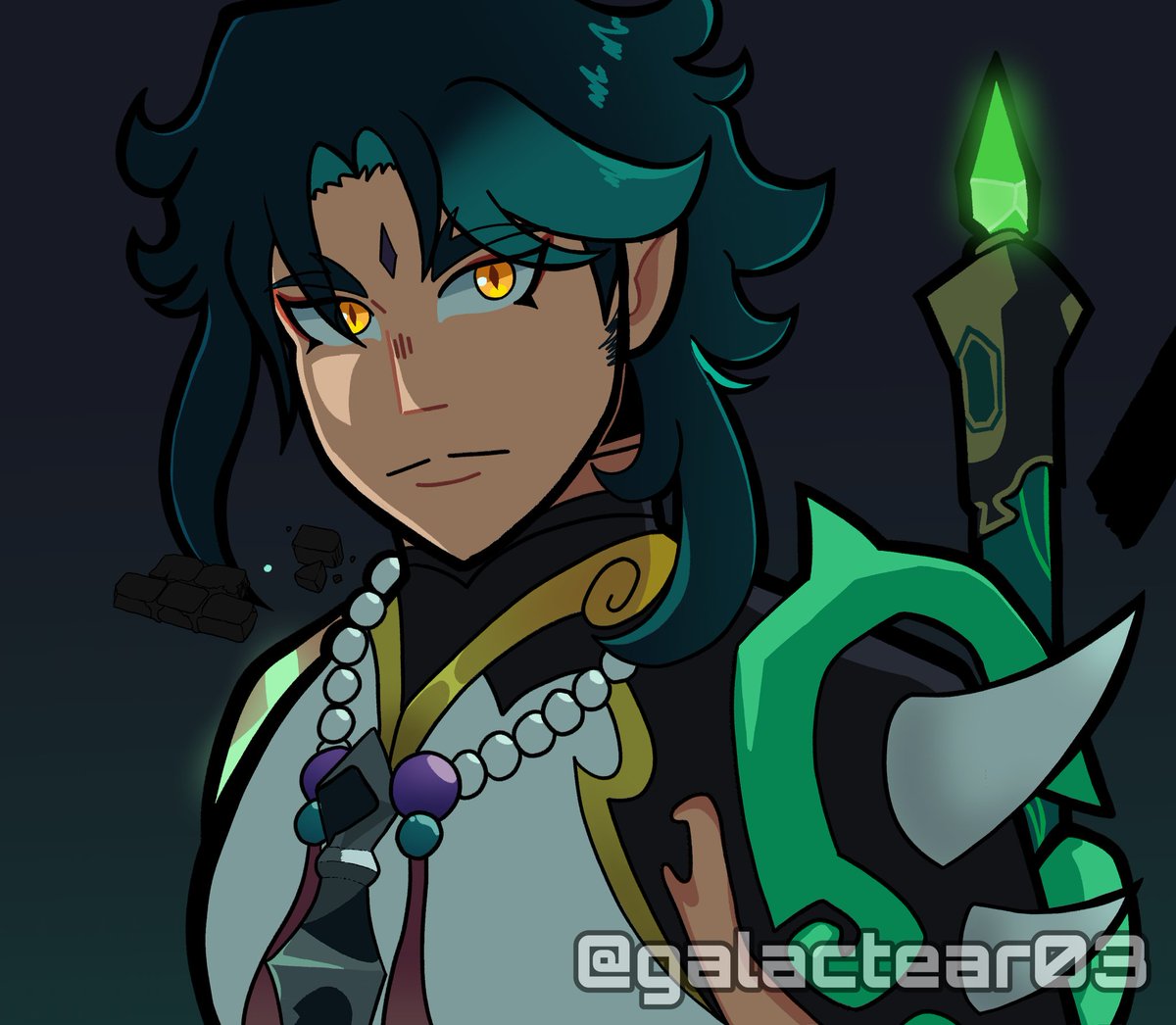 galactear03's tweet photo. Xiao I did for a collab! 

#GenshinImpact #Genshinfanart #Xiao #XiaoGenshin #genshintwt https://t.co/J2h2lgTcyH
