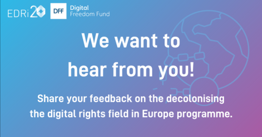 edri's tweet photo. 📢 We want to hear from you! Share your feedback on how to dismantle power structures in the #DigitalRights field.

@edri &amp; @df_fund together with 30 participants designed a multi-year #decolonising programme for the field.

Tell us what you think:➡️https://t.co/5ivzAlc3oZ https://t.co/OSCGJAMmOX