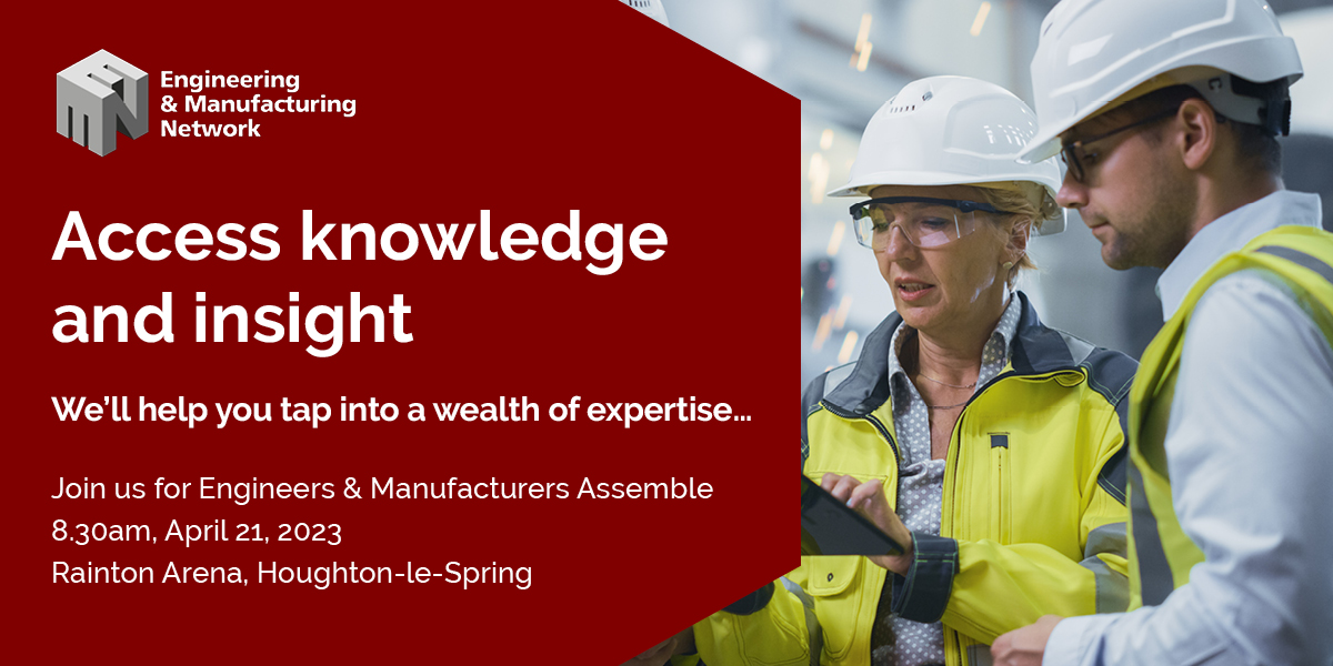 Peer to peer advice, an extensive events programme, our EMCON event, you can explore them all on April 21!
Join engineering and manufacturing businesses and staff for the free Engineers &amp; Manufacturers Assemble event at Rainton Arena – enjoy breakfast too!
eventbrite.co.uk/e/engineers-ma…