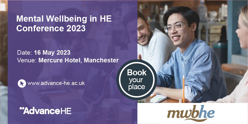The significance of mental health and wellbeing for staff and student success is becoming more widely acknowledged. The Mental Wellbeing in HE Conference 2023 will bring experts in HE to discuss and address all aspects of mental wellbeing. Find out more: ttps://bit.ly/3nIZBXg