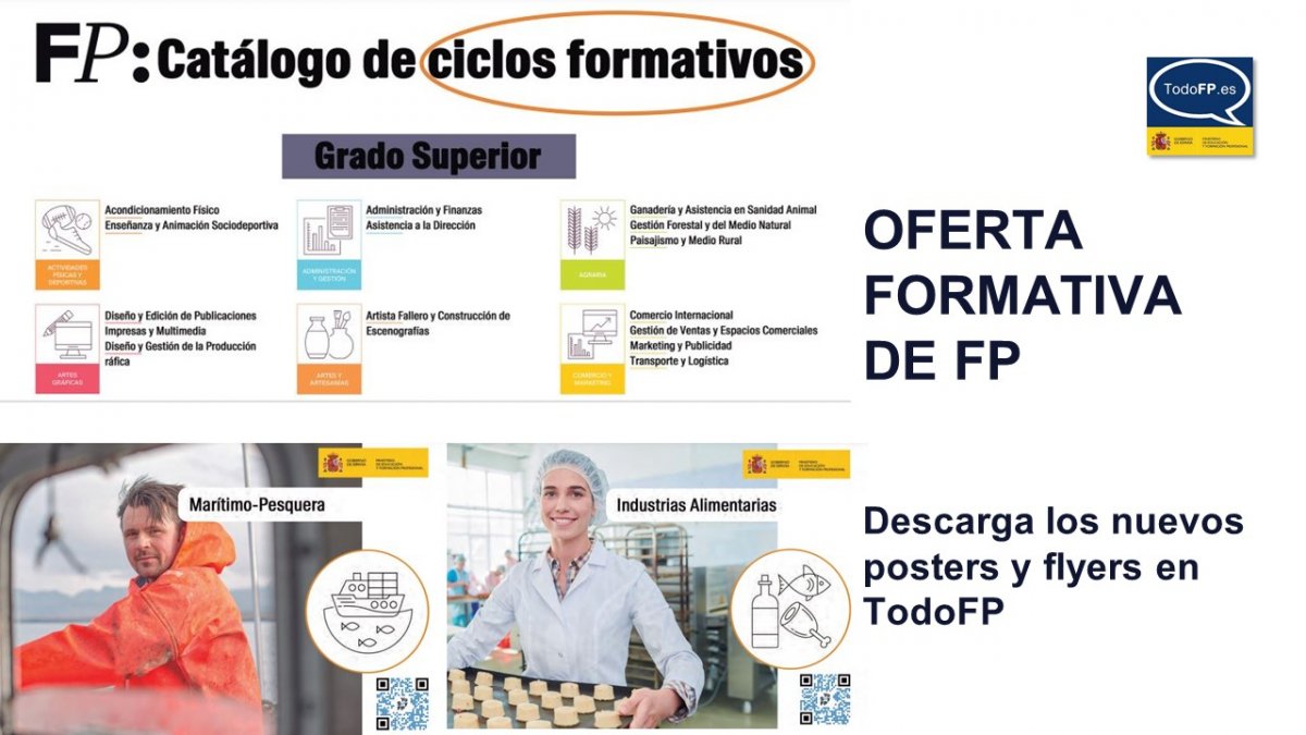 📢📢¿Sabes que en Formación Profesional puedes elegir entre 174 ciclos formativos y 21 cursos de especialización ? 
🔴Puedes imprimir los nuevos posters y flyers con la oferta formativa en #TodoFP #YoSoyFP
🔎🔎 todofp.es/que-estudiar.h…