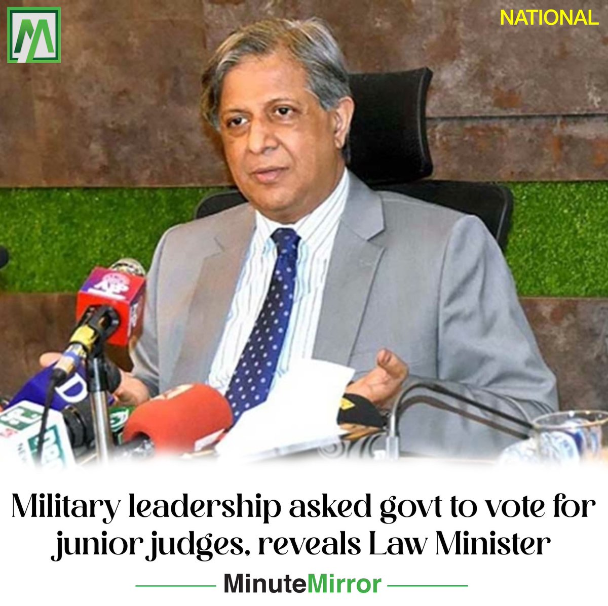 Azam Nazir Tarar, while talking in a TV program, said that only the top leadership could answer upon the discussion between the #government and the #militaryleadership in this regard. He said that he was not part of that conversation. minutemirror.com.pk/military-leade… @AzamNazeerTarar
