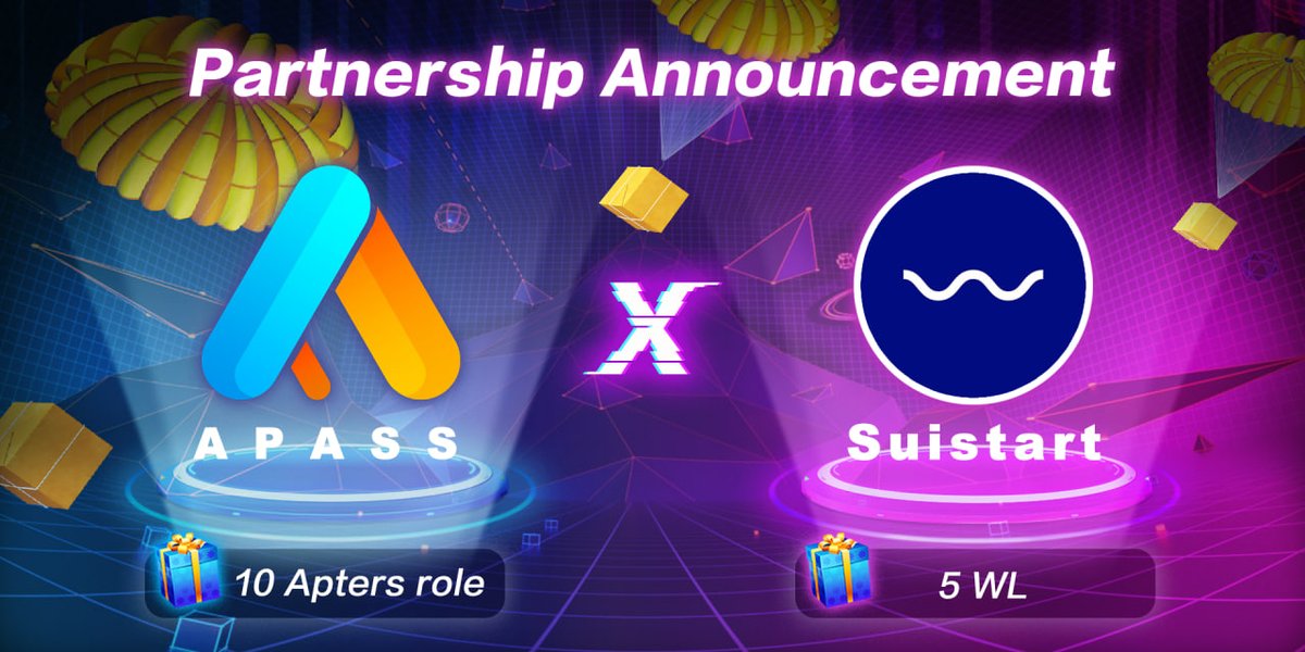 🎉Exciting news!APass has collaborated with <a href="/Sui_start/">Suistart</a>,The First IDO,INO Launchpad,Bridge🌊on Sui.
🔥To celebrate,we're giving away precious prizes to 15 lucky members!
Retweet and follow <a href="/APassNetwork/">APass</a> &amp; <a href="/Sui_start/">Suistart</a>
🏆10 apters  role
🏆 5 Suistart WL
Ends in 48H🚨
#APass #Suistart