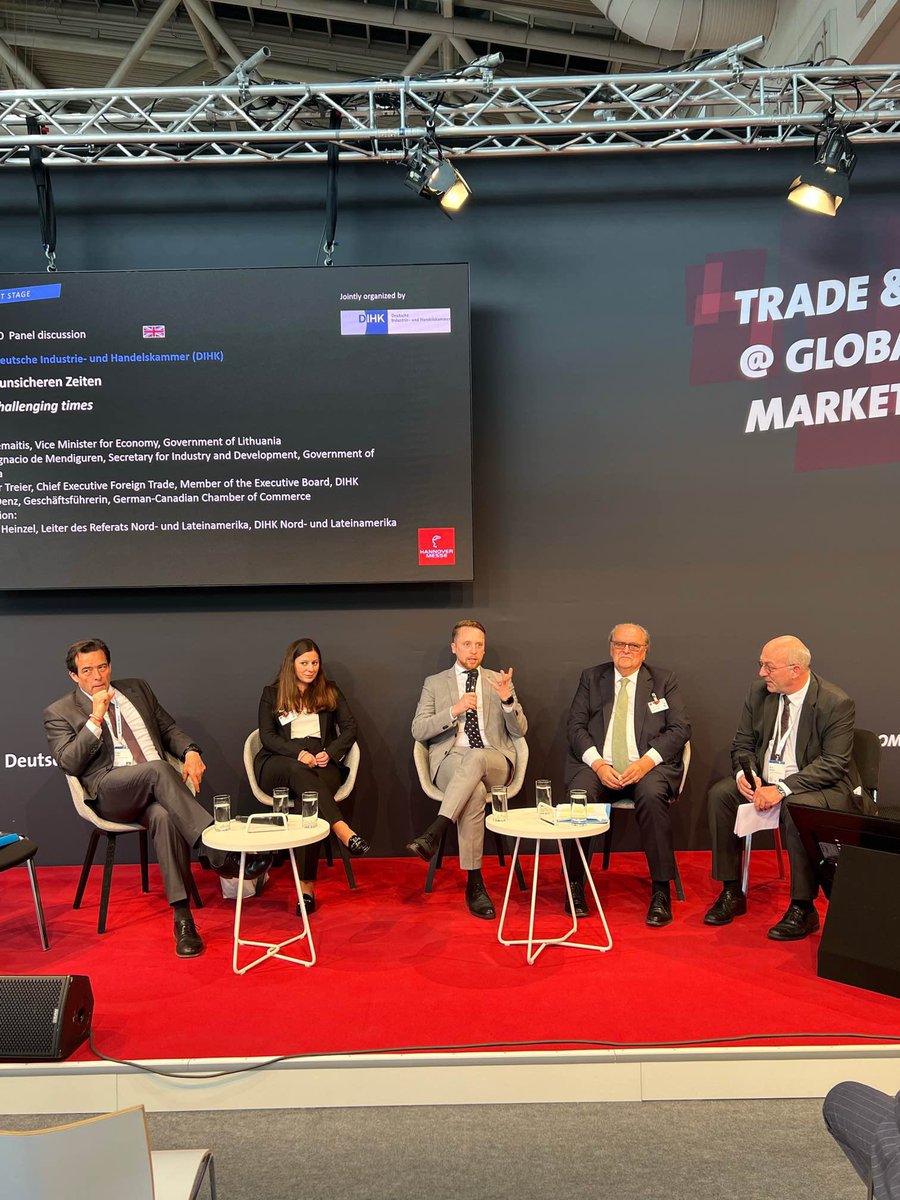 Global partnerships and trade - the hot topic at @hannover_messe Happy to share Lithuania's perspective on global trade: resilience, diversification and like-minded partnerships!