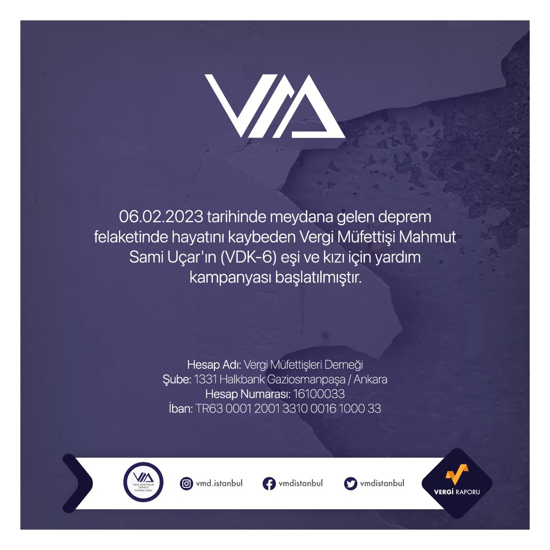 Vergi Müfettişleri Derneği İstanbul Şubesi (@vmdistanbul) on Twitter photo 